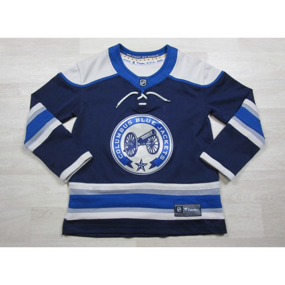 Columbus Blue Jackets Hockey Jersey Youth (S/M) Fanatics Alternate Cannon 2018